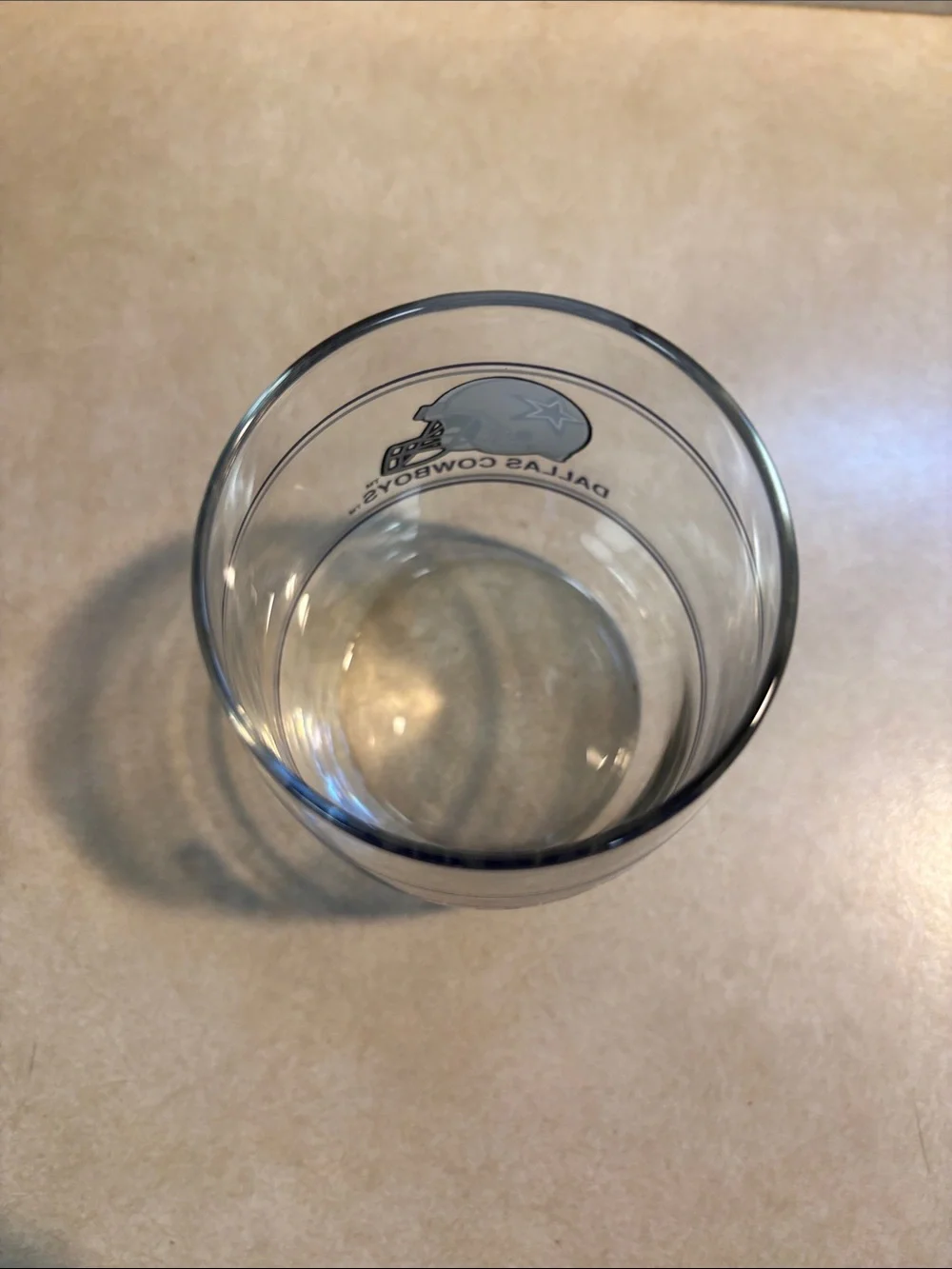 NFL Dallas Cowboys Clear Glass Tumbler with Blue and Silver Logo